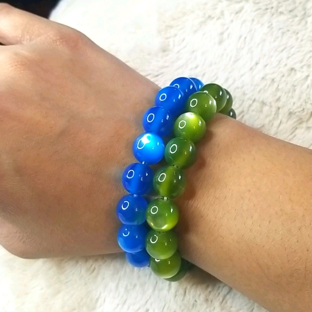 Blue and Green Bracelets